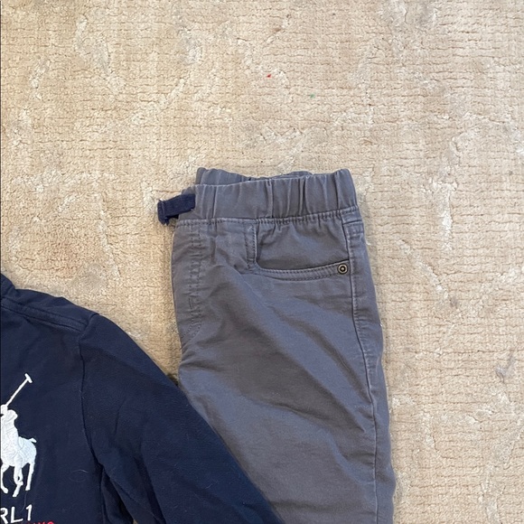 Polo by Ralph Lauren Kids Navy Racing Team Polo Shirt Top 6 and Carters 6 Pants - Picture 8 of 10